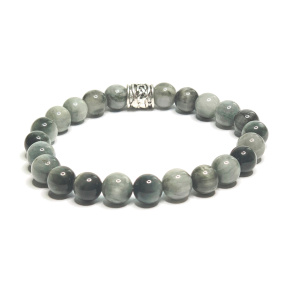 Elastický náramok z prírodného kameňa, guľôčka 8 mm / 16-17 cm, kameň múdrych predkov