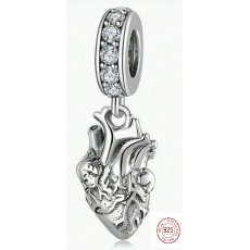 Prívesok zo striebra 925 Srdce, prívesok na náramok z lásky