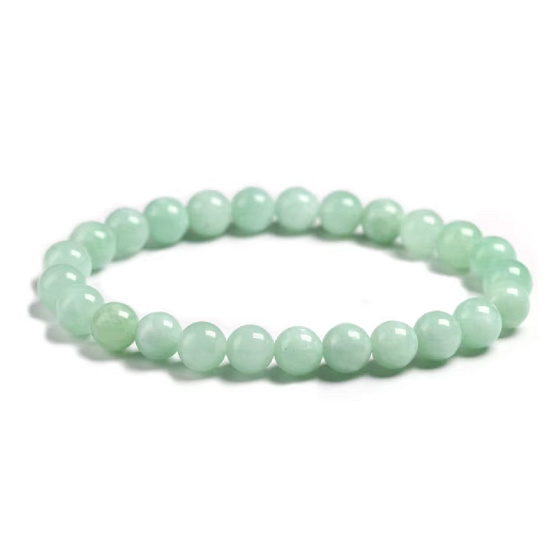 Barmský jadeit AAA 100% náramok elastický prírodný kameň, guľôčka 8 mm / 17 cm