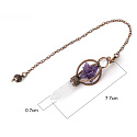 Onyx Merkaba kyvadlo + číry kremeň + bronz, prívesok z prírodného kameňa 7,7 cm, retiazka cca 26,5 cm