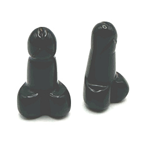 Chalcedón čierny Penis pre šťastie, prírodný kameň na stavbu cca 3 cm