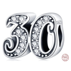 Prívesok Striebro 925 30. výročie, korálik na náramku