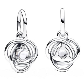 Šarm Striebro 925 Umelá perla kruh večnosti jún, prívesok na náramku symbol Šarm Striebro 925 Umelá perla kruh večnosti jún, prívesok na náramku symbol