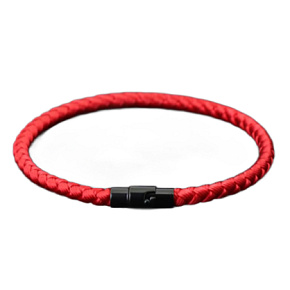 Lanový Magnetický náramek – červený 21,5 cm x 4 mm, unisex