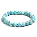 Larimar náramok elastický prírodný kameň, guľôčka 7 mm / 16 - 17 cm, kameň bájnej Atlantídy