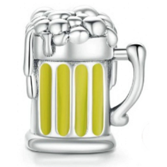 Prívesok Striebro 925 Pivo, korálik na náramok, jedlo a pitie