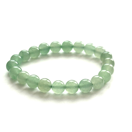 Avanturín zelený náramok elastický prírodný kameň, guľôčka 8 mm / 16 - 17 cm, kameň šťastia