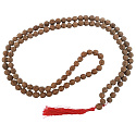 108 Mala Shiva Rudraksha, meditačné šperky, prírodné indické semienka, uzlíky, elastické, ručne vyrobené, strapce 8 cm, korálky 7-8 mm