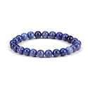Dumortierit náramok elastický prírodný kameň, guľôčka 8 mm / 16-17 cm, mladosť v srdci