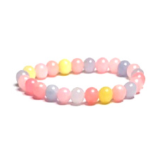 Morganitový náramok elastický prírodný kameň, guľôčka 8 mm / 16-17 cm, kameň božskej lásky