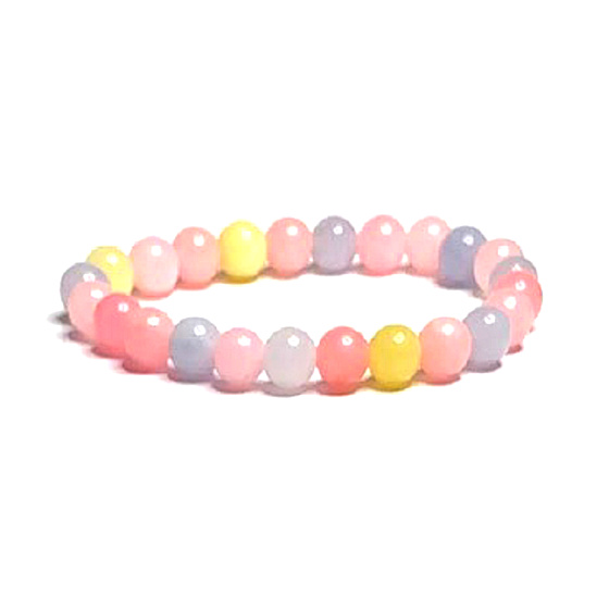 Morganitový náramok elastický prírodný kameň, guľôčka 8 mm / 16-17 cm, kameň božskej lásky