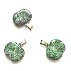 Anyolit / Rubín v Zoisite Jablko poznania prívesok prírodný kameň 1,5 cm, odbúrava stres