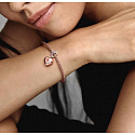 Strieborný prívesok 925 Love heart opening rose gold plated, prívesok na náramok lásky