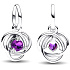 Strieborný šarm 925 Violet eternity circle February, prívesok na náramku symbol