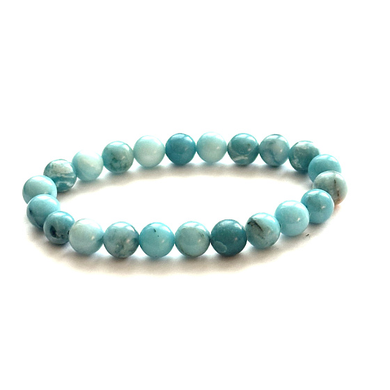 Larimar náramok 8,5mm/16 - 17cm, láska, pokoj, vyrovnanosť