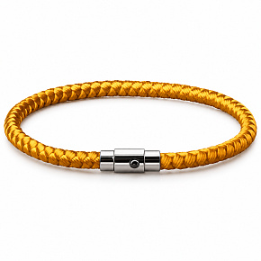 Lanový magnetický náramok – žltý 20,5 cm x 4 mm, unisex