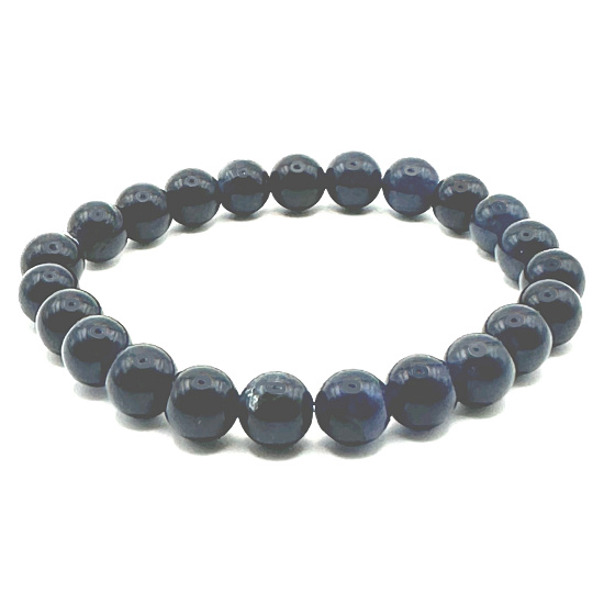 Zafírový náramok elastický prírodný kameň, guľôčka 8 mm / 16-17 cm, kameň múdrosti, pravdy a intuície