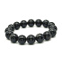 Obsidiánový náramok elastický prírodný kameň, guľôčka 12 mm / 16 - 17 cm, bez okrajov