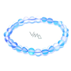 Opalit modrý matný náramok elastický, gulička zo syntetického kameňa 6 mm / 16 cm, pre deti, kameň želania a nádeje