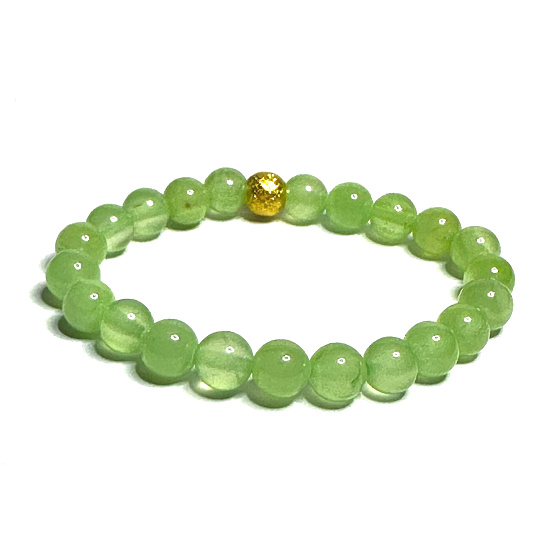 Kalcit zelený náramok elastický prírodný kameň, guľôčka 8 mm / 16-17 cm, kameň intuície