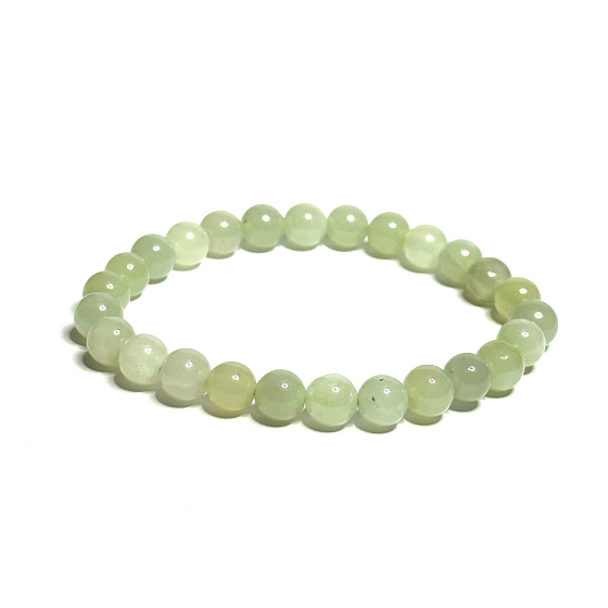 Zelený náramok z elastického prírodného kameňa, korálik 8 mm / 16-17 cm, liečivý kameň