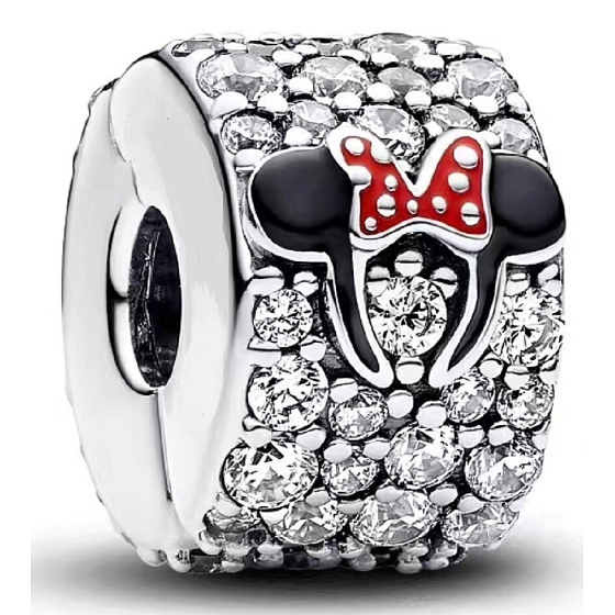 Šarm Striebro 925 Disney Minnie zátka, klip korálek na náramok