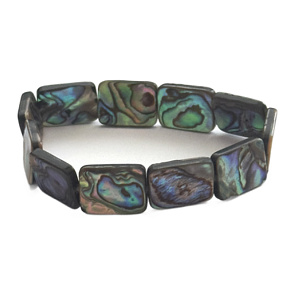 Paua mušle / Abalon s duhovou hrou barev náramek 12 x 16 mm / 16 - 17 cm, symbol ochrany a životní rovnováhy Paua mušle / Abalon s duhovou hrou barev náramek 12 x 16 mm / 16 - 17 cm, symbol ochrany a životní rovnováhy