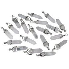 Krištáľ Kyvadlo šesťhran prívesok prírodný kameň 41 x 13 mm, ručne vyrezávaný, kameň kameňov 1 kus