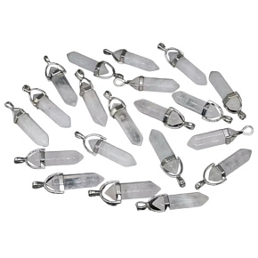 Krištáľ Kyvadlo šesťhran prívesok prírodný kameň 41 x 13 mm, ručne vyrezávaný, kameň kameňov 1 kus