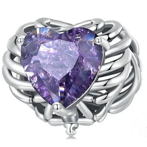 Charm Striebro 925 Srdce kostlivca, korálka na náramok Halloween