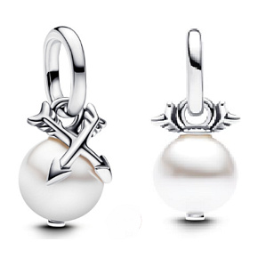 Charm Mini medailon - Perly a šípy, přívěsek na náramek láska