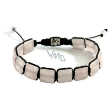 Růženin náramek pletený přírodní kámen, rozměr 10 x 10 x 5 mm / 18,5 cm, posuvné zapínání, kámen lásky