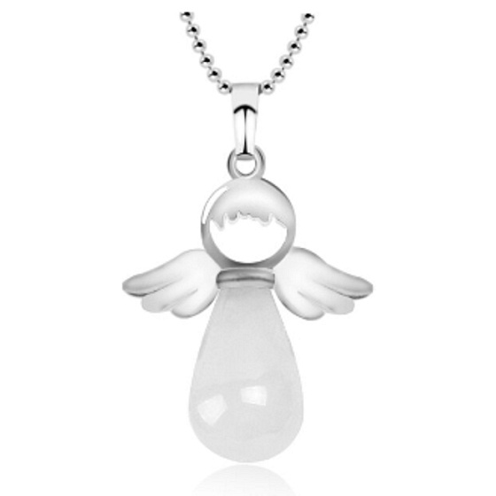 Quartz Angel prívesok prírodný kameň 4,2 x 3 cm, najdokonalejší liečiteľ
