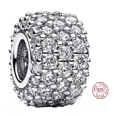 Prívesok Striebro 925 Iskrivý prívesok s čírym zirkónom, korálik páva na náramku symbol