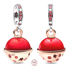 Charm Striebro 925 Planéta Mars, Murano dvojfarebný trblietavý prívesok na náramok vesmír