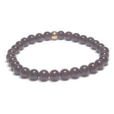 Granátový náramok elastický prírodný kameň, guľôčka 6 mm / 16 - 17 cm, kameň ohňa, lásky