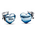 Prívesok zo striebra 925 Graduation Blue Graduation Heart 2024, korálik na náramok pri promócii