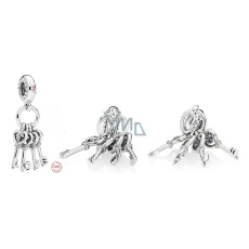 Prívesok zo striebra 925 Kľúč k láske 4v1, prívesok na náramok lásky Prívesok zo striebra 925 Kľúč k láske 4v1, prívesok na náramok lásky