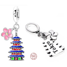 Charm Sterlingové stříbro 925 Japonsko – klid, harmonie a krása, přívěsek na náramek cestování