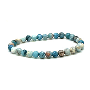 Larimar náramok elastický prírodný kameň, guľôčka 6 mm / 16 - 17 cm, kameň bájnej Atlantídy