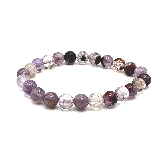 Quartz Phantom náramok elastický, prírodný kameň korálek 8 mm / 16-17 cm, najdokonalejší liečiteľ