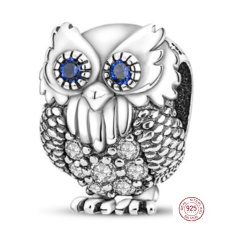 Prívesok Striebro 925 Sova - sova, múdrosť, veda, poznanie, korálik na náramku zviera