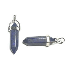Lapis Lazuli kyvadlo šesťuholník prívesok prírodný kameň 41 x 13 mm, kameň harmónie
