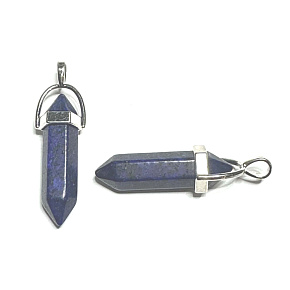Lapis Lazuli kyvadlo šesťuholník prívesok prírodný kameň 41 x 13 mm, kameň harmónie