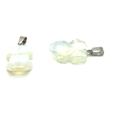 Opalit Žaba pre šťastie prívesok syntetický kameň cca 20 x 15 mm, kameň želaní a nádeje