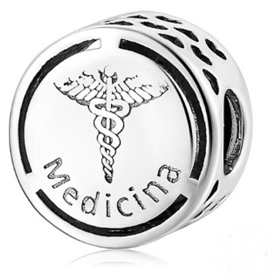 Prívesok Striebro 925 Medicína symbol korálek na náramku práce