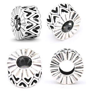 Prívesok Striebro 925 Dierované srdce nepravidelného tvaru, zátka, klip korálik na náramok lásky