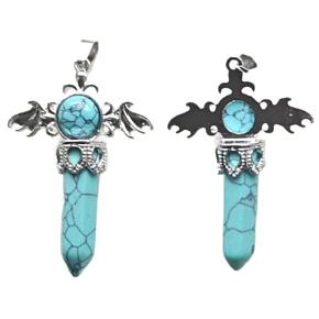 Tyrkenit kríž zo zliatiny a kameňa 5,3 x 3,7 x 12 mm, kameň mladých ľudí, hľadá životný cieľ