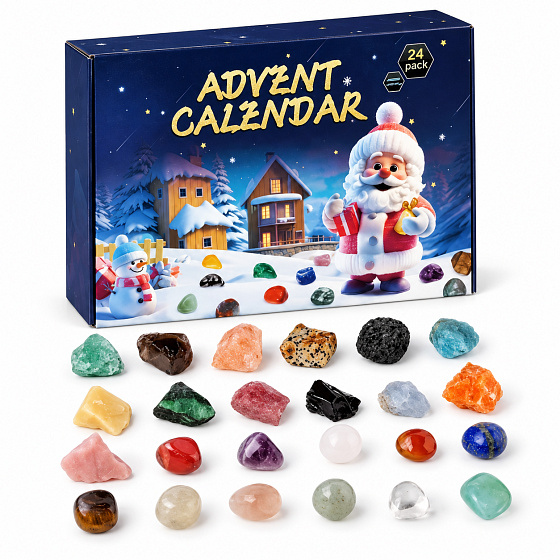 Adventní kalendář s minerály a kameny – 24 překvapení | Malé poklady do Vánoc