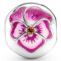 Prívesok Striebro 925 Pansy pink, zátka, klip korálik na náramok príroda